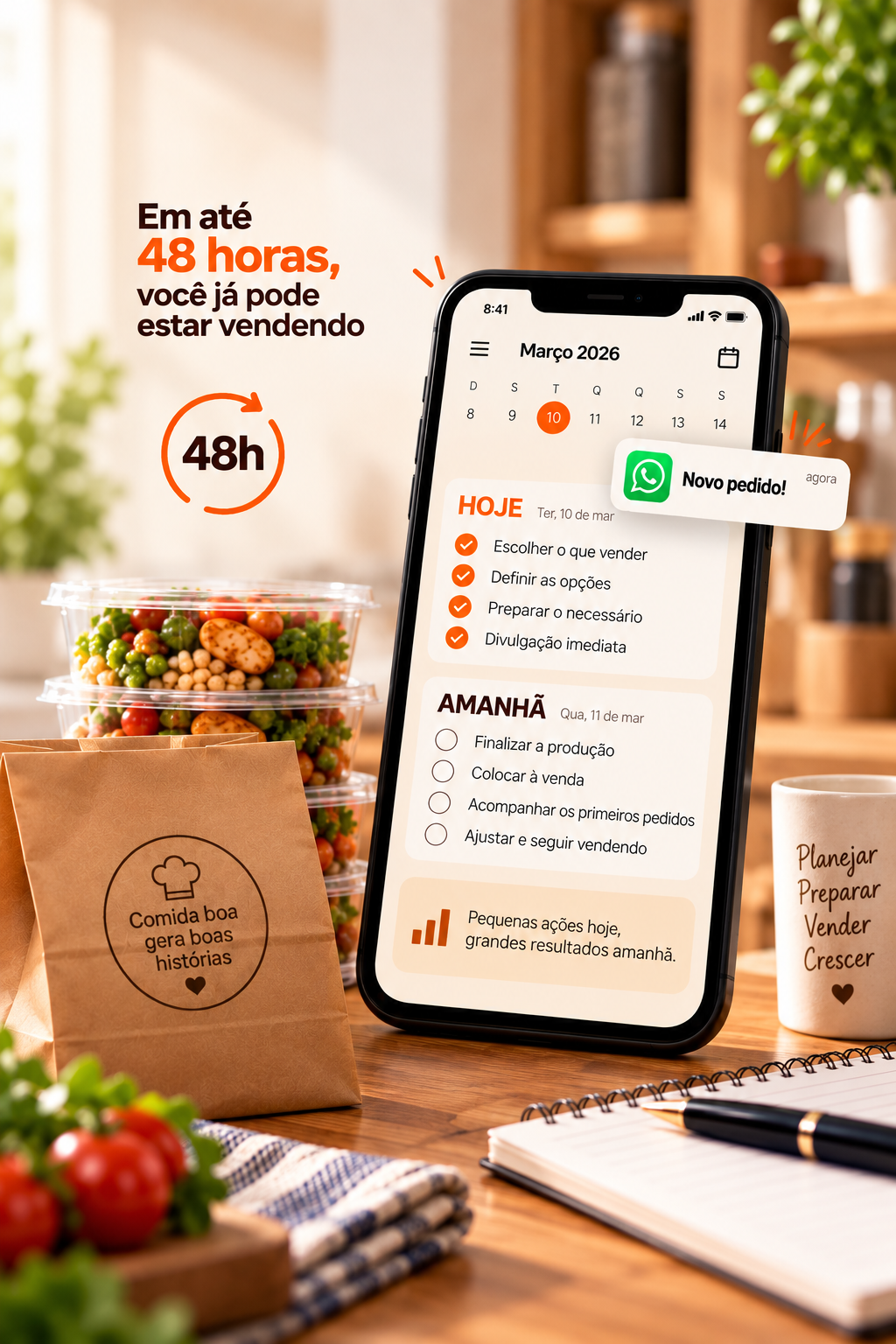 Plano de ação do Comida Delivery para organizar as próximas 24 a 48 horas
